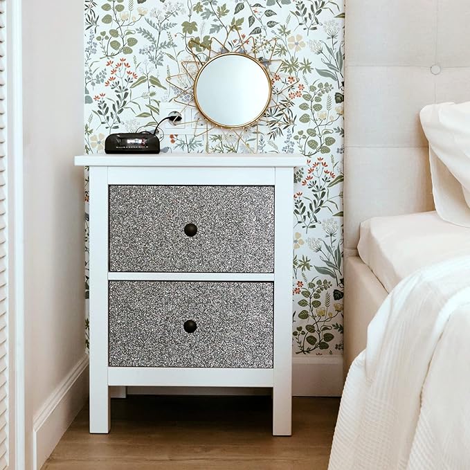 CRE8TIVE Charcoal Grey Holographic Glitter Wallpaper Border Peel and Stick - Image 2