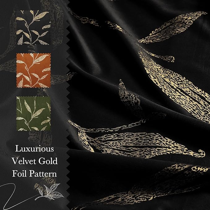 NICETOWN Black Velvet Curtains 2 Panels - Image 6
