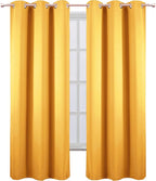 LEMOMO Yellow Blackout Curtains 34 x 84 Inches Long/Set of 2 Curtain - Image 2