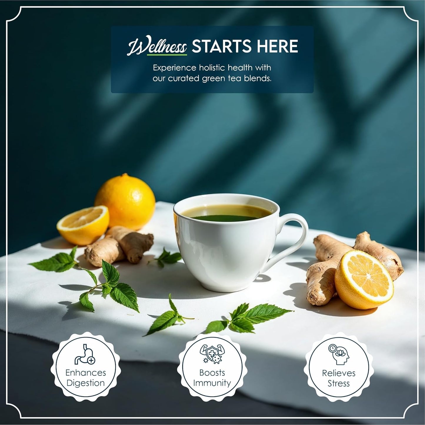 Tea Leaf & Co. Harmony Pure Delight 9 Pack Premium Tea Gift Combo Box (Classic, Tulsi Ashwagandha, Lemon Ginger, Mint, Detox Kahwa, Turmeric Tulsi, Honey Lemon, Sweet Hibiscus & Green Chamomile) - 8Oz