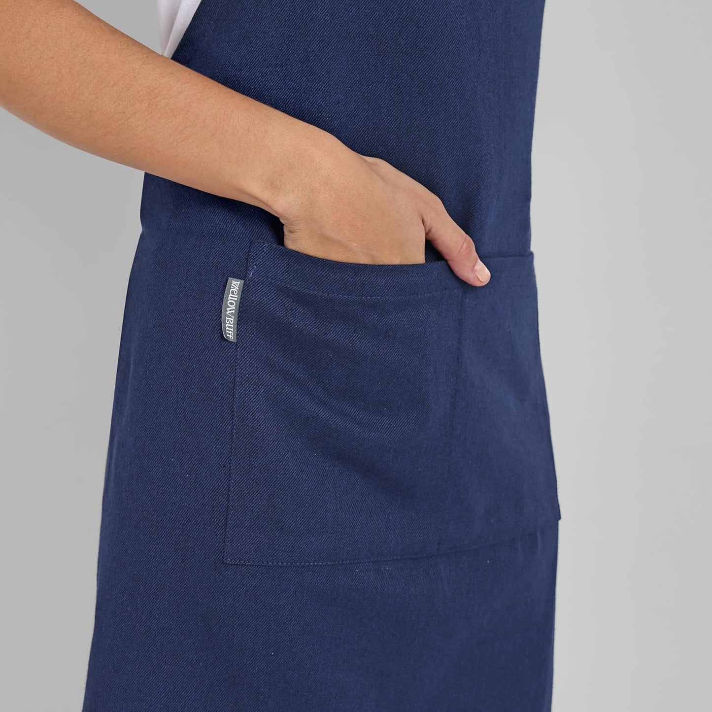 Chef Apron, Recycled Cotton Kitchen Apron with an Adjustable Neck with Long Ties, for cooking, baking
