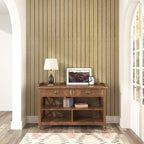 Oak Brown Wood Wall Panels Peel and Stick Fluted Slat Wall Paneling Flexible - Image 3