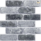 COMSTICKC 3D Faux Gray Brick Wall Panel Peel and Stick, Designed by COMSTICKCDECOR