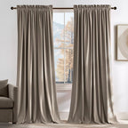 NICETOWN Taupe Velvet Curtains 108 inches Long by NICETOWN