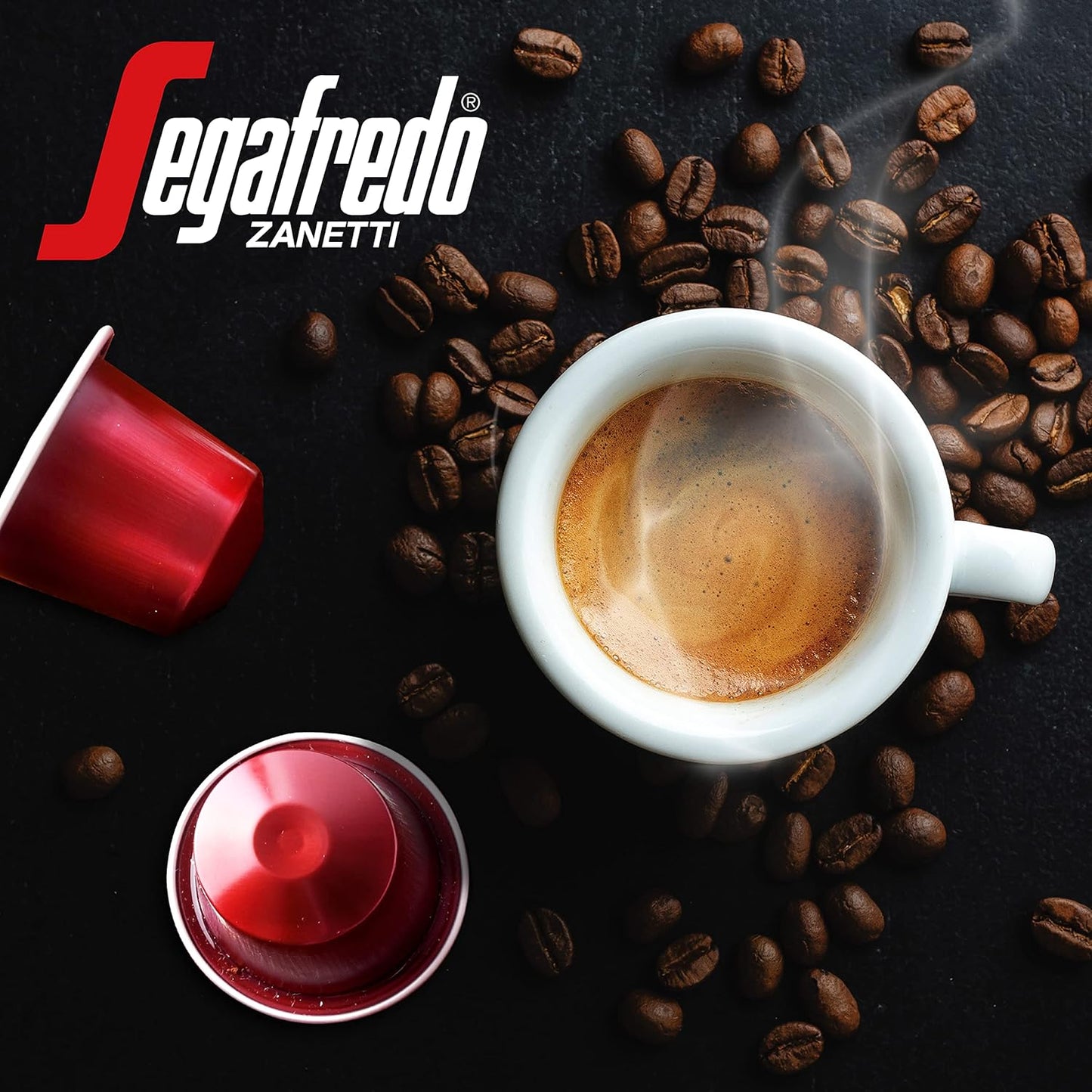 Segafredo Zanetti Espresso Capsules – Aluminum Pods for Nespresso Original Machines – Medium-Dark Roast Premium Espresso with a Rich Aroma – Balanced, Intensity 10 – Encore, 10 Count (Pack of 4)