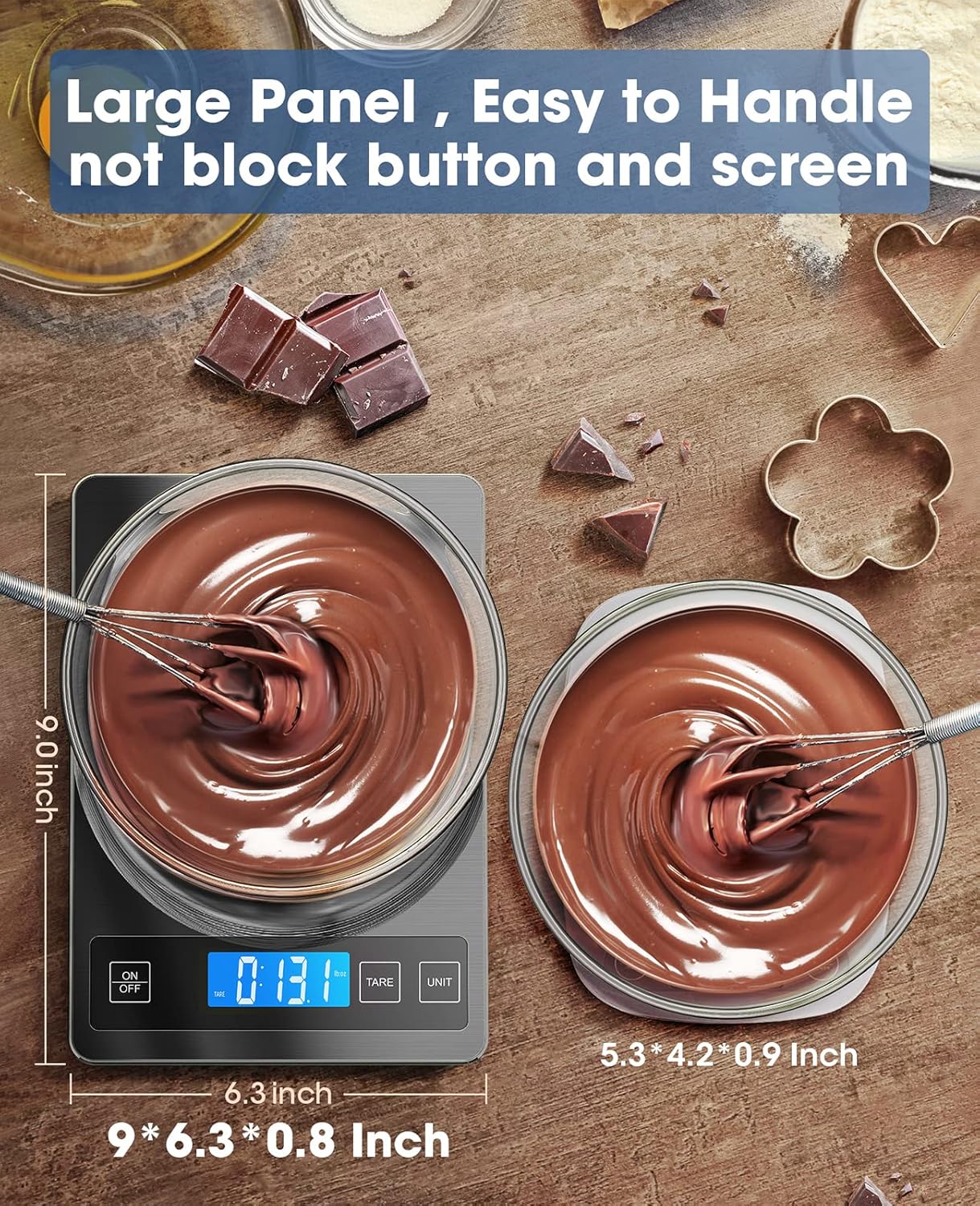 Nicewell Food Scale, 22lbs Digital Kitchen Grey Stainless Steel Scale Weight Grams and oz for Cooking Baking, 1g/0.1oz Precise Graduation,Tempered Glass (Dark Gray)