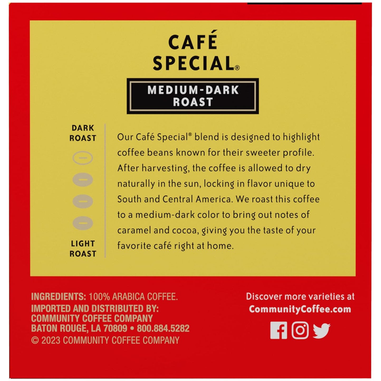 Community Coffee Cafe Special, Medium-Dark Roast, K-Cup for Keurig Brewers, 12 Count (Pack of 6)