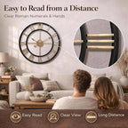 Pytha Sight 24 Inch Large Oversized Farmhouse Modern Decorative Wall Clock - Image 6