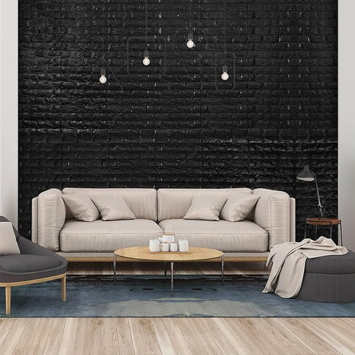11PCS 3D Wall Panels Peel and Stick Faux Brick Wallpaper Black Self Adhesive - Image 2