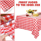Kochorie 54 Inch x 300 Ft Red Checkered Plastic Table Cloth Roll Disposable - Image 4
