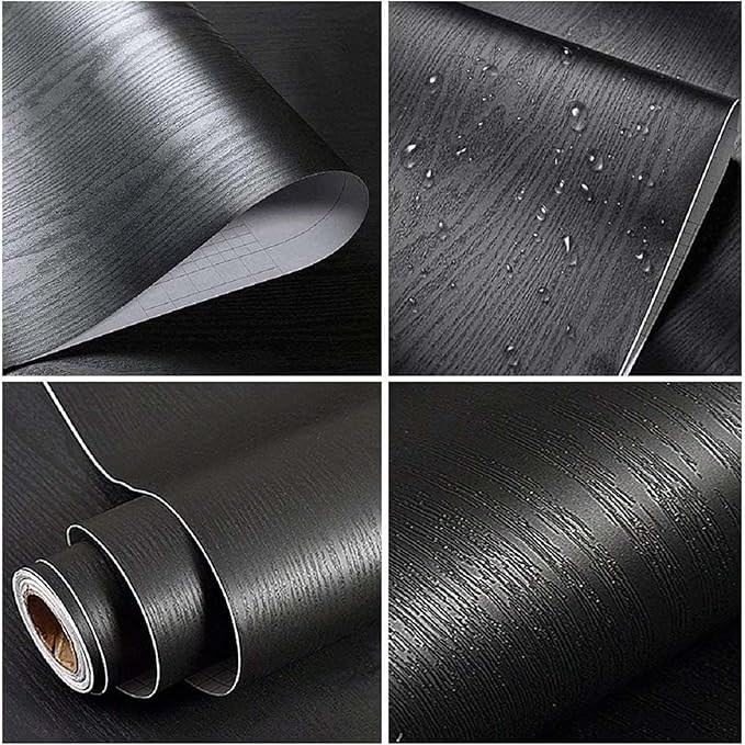 practicalWs Black Wood Contact Paper 17.7'' x 590.5'' Peel and Stick Wood - Image 7