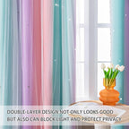 XiDi Curtains for Bedroom Decor, Kids Room Curtains for Girls Rainbow Colour - Image 2