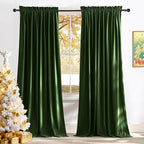 NICETOWN Olive Green Velvet Blackout Curtains 98 inch Long - Image 9