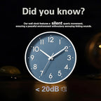 Mosewa Wall Clock 10 Inch, Battery Operated Silent Non-Ticking Modern Analog - Image 6