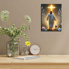 Jesus and Lamb Canvas Wall Art Christian Cross Jesus Walking Toward Light Wall - Image 7