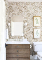 Erfoni 16.9" x197" Beige Floral Peel and Stick Wallpaper Boho Floral Leaf - Image 5