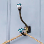 Indian Shelf Pack of 12 Heavy Duty Ceramic Unique Wall Hooks - Image 3