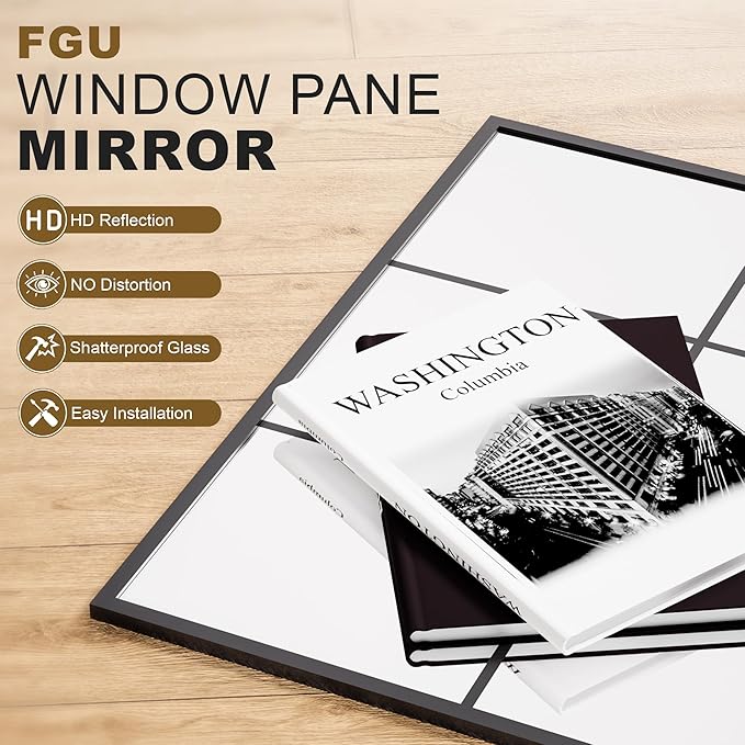 Window Mirrors for Wall Decor, Large Wall Mirrors Decorative Window Pane 28 x 55 - Image 5