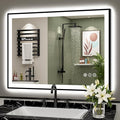 40x30 Black Framed LED Bathroom Mirror by Awandee