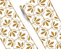 FLFK Wallpaper Border Gold and White Patterns Peel and Stick Wall Border Self by FLFK