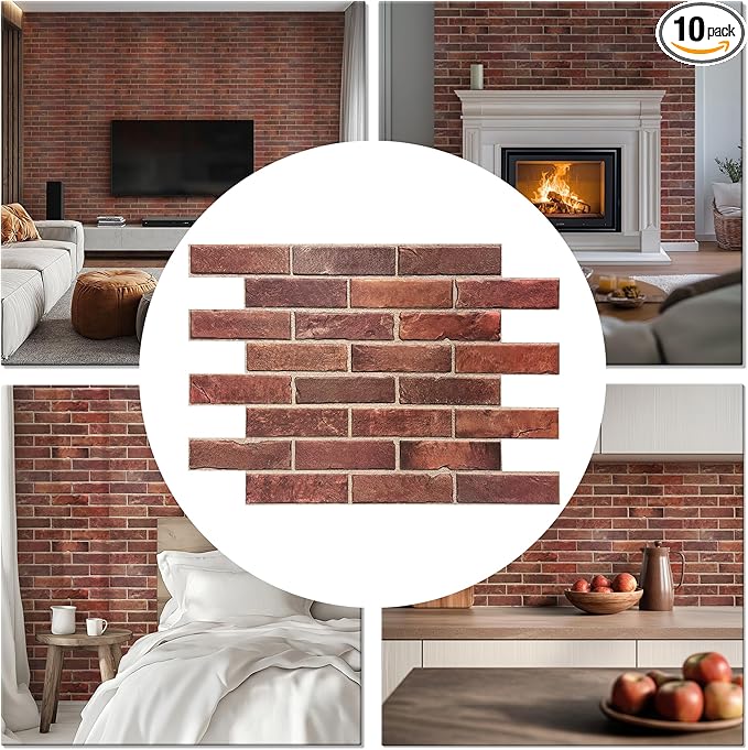 CONCORD WALLCOVERINGS ™ Retro-Art 3D Faux Brick Wall Panels by ConcordWallcoverings