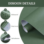 Dimoon 17.3''x78.7'' Peel and Stick Wallpaper Green Contact Paper - Image 4