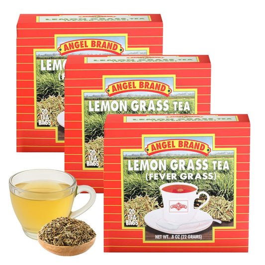 Angel Brand Lemongrass Tea Bags 20 Tea Bags – Pack 3 Lemon Grass Tea with Ginger, Rose Hips, & Clove - Lemongrass Tea Bags with Balanced Flavor, Rich Nutrients & Health Benefits