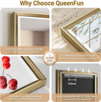 16''x 60'' Tall Brushed Gold Bathroom Mirror, Beveled Gold Frame Mirror - Image 7