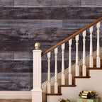 WENMER 17.71" x 472" Grey Wood Peel and Stick Wallpaper Shiplap Self Adhesive - Image 3