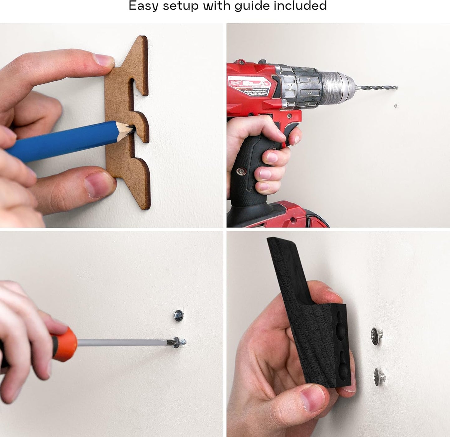 Wood Wall Hooks - Set of 4 - Solid Black Walnut Wood Coat Hooks for Hanging Hat, Purse, Backpack, Bag, Jacket - Modern Farmhouse Decor for Wall and Practical Entryway Hooks (Walnut)