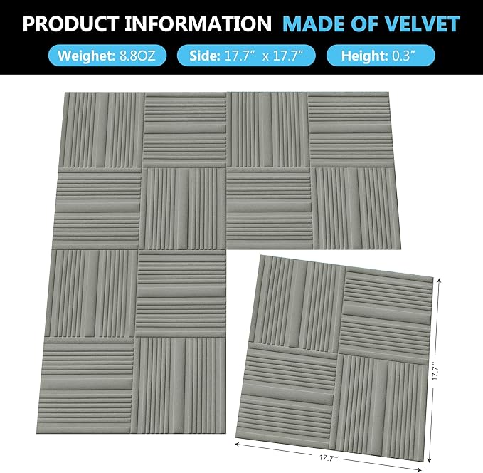 Velvet 3d wall panels for Interior wall Decor peel and stick, Soundproof - Image 3