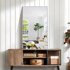 KOCUUY Silver Framed Mirror, HD Tempered Glass, Anti-Rust Frame, Modern Design - Image 5