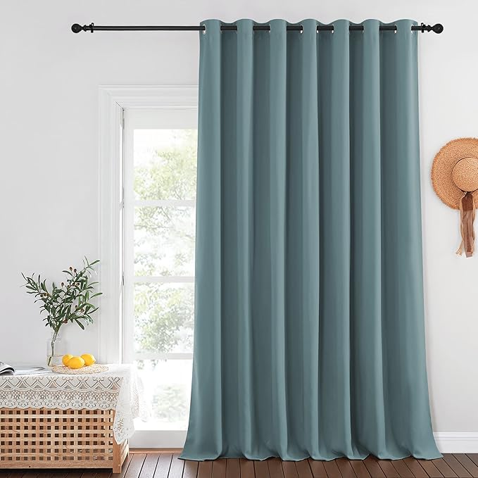 NICETOWN Sliding Glass Door Curtain 120 inches Long, Grommet Room Darkening by NICETOWN
