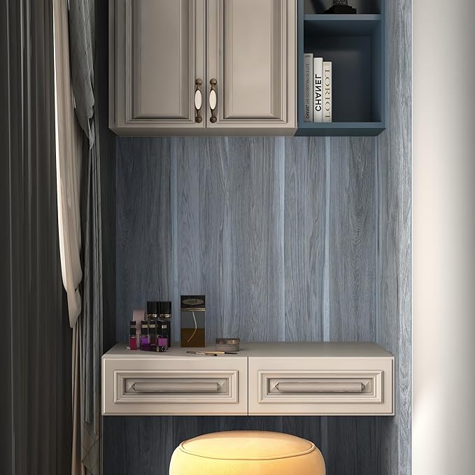 BOMENG Wood Grain Contact Paper Grey Wood Look Wallpaper Peel and Stick - Image 4