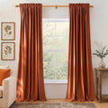 NICETOWN Orange Velvet Curtains 96 inch Long by NICETOWN