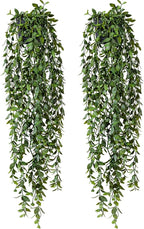 Artificial Hanging Plant 2 Pcs Faux Plant Ivy Vine Faux Eucalyptus Vines Fake - Image 9