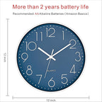 Foxtop Modern Wall Clock Silent Non Ticking Battery Operated Quartz Round Wall - Image 2