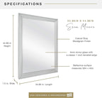 MCS Ezra 34.66x44.66 Large Wall Mirror, Vertical & Horizontal Wall Hanging - Image 3
