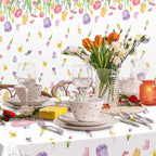 Kochorie 100 Ft x 54 Inch Spring Flower Tulip Tablecloth Roll Plastic Floral - Image 6