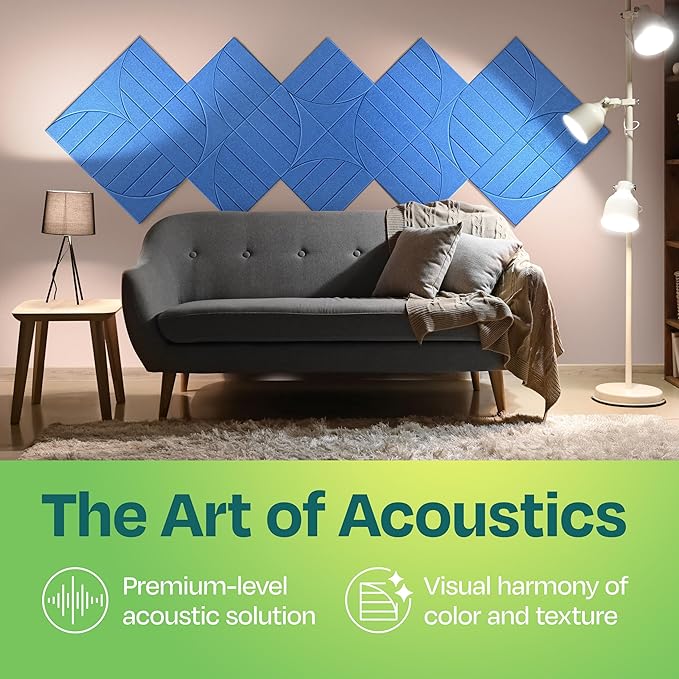 Acoustic Panels 12-Pack Soundproof Wall Panels 12"x12"x0.4" Decorative Sound - Image 2