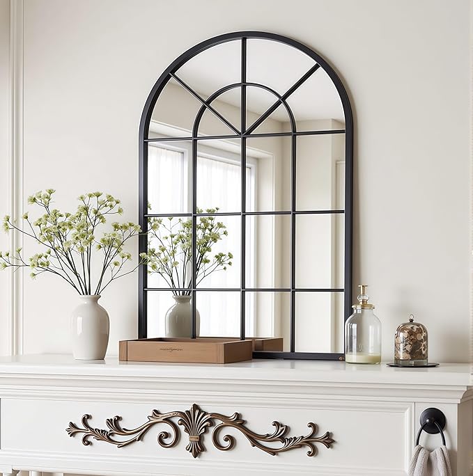 Arch Wall Mirror Mounted Decorative, Arched Window Pane Mirror - Image 3