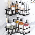 YASONIC Corner Shower Caddy 2 Pack, No Drill Adhesive Shower Storage Shelves by YASONIC