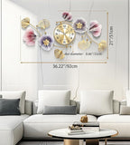 Wall Clocks for Living Room Decor, Large Wall Clock, 3D Creative Metal Ginkgo - Image 3