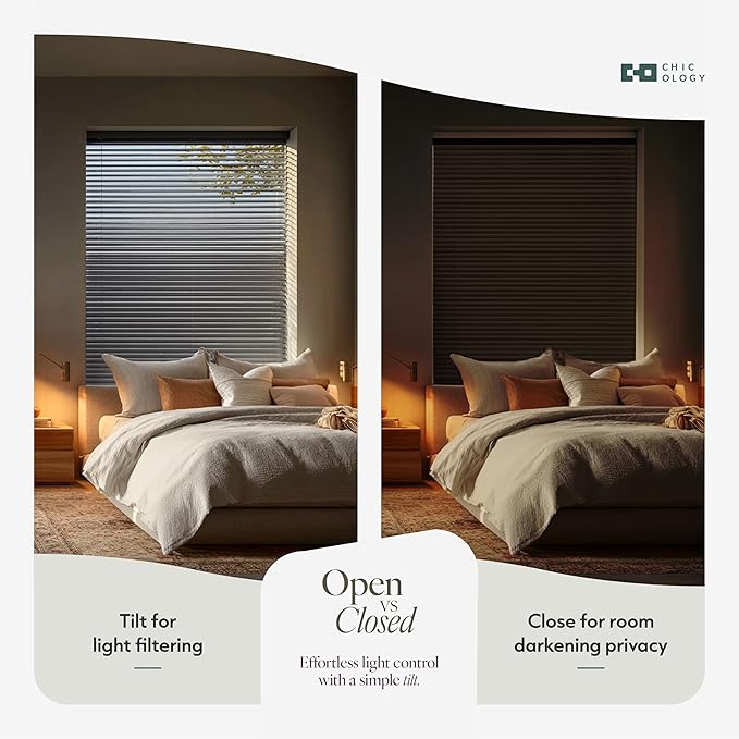 CHICOLOGY Cordless Mini Blinds for Indoor Windows, 32.25" W x 48" H, Light - Image 6