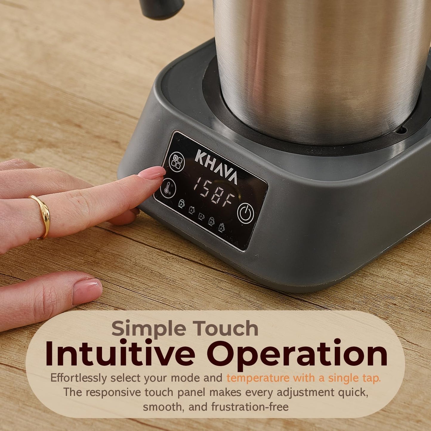 KHAVA 5-in-1 Electric Milk Frother and Steamer, Hot Cold Foam Maker & Milk Heater, Automatic Milk Warmer for Coffee, Latte, Hot Chocolate, 17oz Stainless Steel Pitcher Detachable for Dishwasher Safe