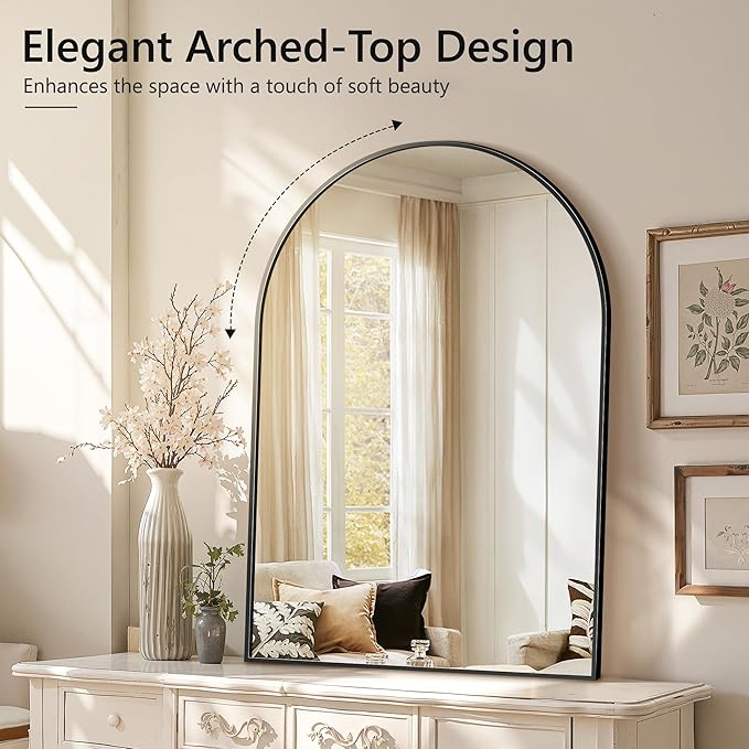 Arched Bathroom Mirror for Wall, HD Glass Over Sink for Bathroom - Image 3
