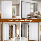 100% Blackout Room Divider Curtains Sets White W100 x L96 in 1 Panel No Drill - Image 5