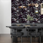 Laatse Vintage Purple Wallpaper Peel and Stick Dark Floral Wallpaper 17.5'' x - Image 5