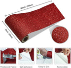 CRE8TIVE Red Glitter Wallpaper Border Peel and Stick Wall Border Fabric Shiny - Image 6