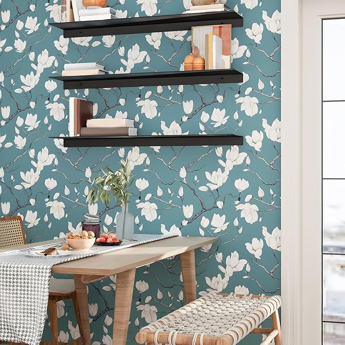 Laatse Blue and White Wallpaper Peel and Stick Vintage Floral Contact Paper - Image 6